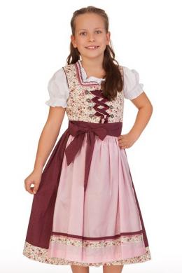 Krüger Kids Kinderdirndl 3tlg. - ROSENROT, Bordeaux, 146
