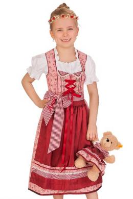Krüger Kids Kinderdirndl 3tlg. - VIKTORIA, Rot, 164
