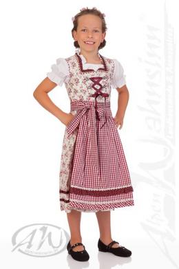 Krüger Kids Kinderdirndl 3tlg. - VIVIANE, Weinrot, 128