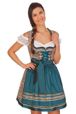 Krüger Madl Mini Dirndl 2tlg. - FLEURETTE, Petrol, 38
