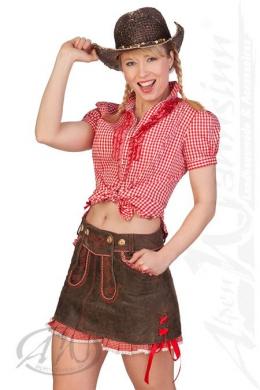 Krüger Madl Trachten Lederrock - WESTERN STYLE, Braun Antik, 42