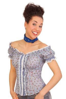 Krüger Madl Trachtenbluse - GESINE, Blau, 34