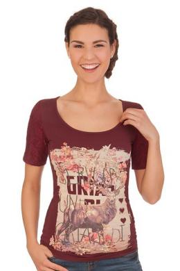 Krüger Madl Trachtenshirt Damen - JANINA, Bordeaux, XXL