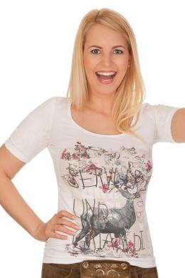 Krüger Madl Trachtenshirt Damen - JANINA, Weiß, XS