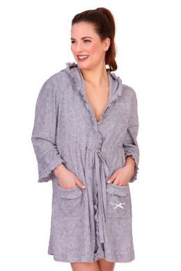 Louis & Louisa Bademantel Damen kurz - MORNINGSTAR, Grau, XXL