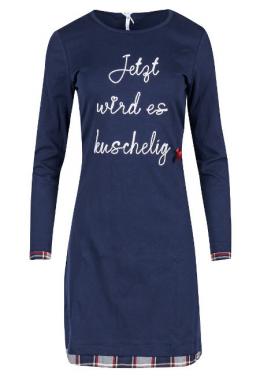 Louis & Louisa Nachthemd Damen - KUSCHELIG, Blau, XL