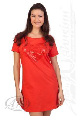 Louis & Louisa Nachthemd Damen - PAILETTENHERZ, Apricot, L
