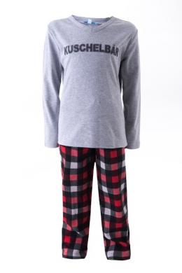 Louis & Louisa Schlafanzug Kinder - KUSCHELBÄR, Grau, 140/146