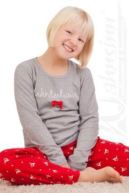 Louis & Louisa Schlafanzug Kinder - WINTERTRAUM, Rot, 140/146