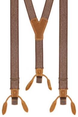 Luise Steiner Trachten Hosenträger - BASIC-WEB, Braunmeliert, 130 cm