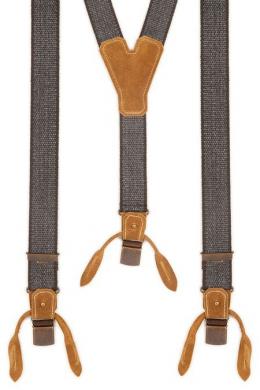 Luise Steiner Trachten Hosenträger - BASIC-WEB, Schwarzmeliert, 130 cm