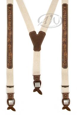 Luise Steiner Trachten Hosenträger - HOPFEN & MALZ, Natur, 120 cm