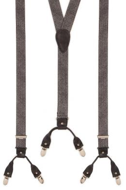 Luise Steiner Trachten Hosenträger - RETRO LONG, Schwarz, 130 cm