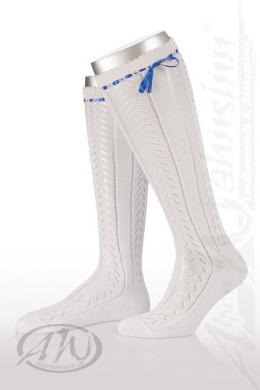 Luise Steiner Trachtenstrümpfe Damen - SATINBANDL, Blau, 36-37