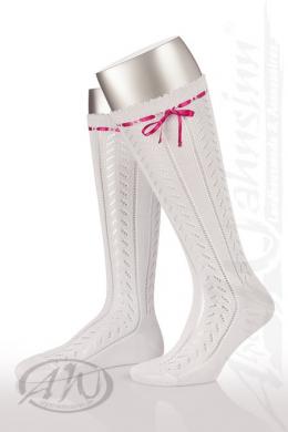 Luise Steiner Trachtenstrümpfe Damen - SATINBANDL, Pink, 40-41