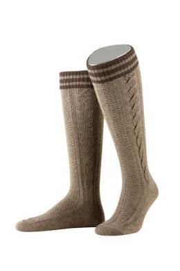 Lusana Kniestrümpfe Herren - L8995R, Braun, 40/41