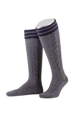 Lusana Kniestrümpfe Herren - L8995R, Dunkelgrau, 46/47