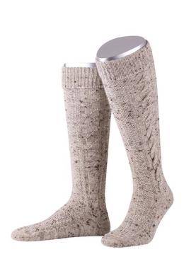 Lusana Kniestrümpfe Herren - L8995T, Nussmeliert, 40/41