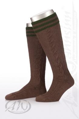 Lusana Trachten Kniestrümpfe - L18995, Mittelbraun, 45/46