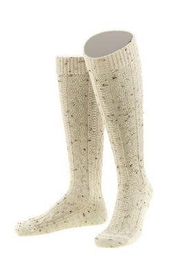 Lusana Trachten Kniestrümpfe - L5XL, Naturmeliert, 39-41
