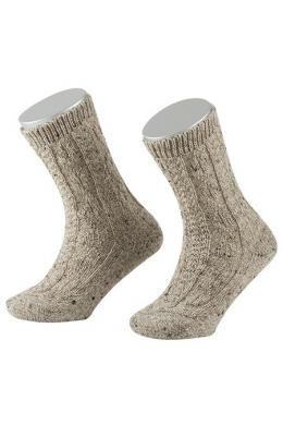 Lusana Trachten Schoppersocken - L1820T, Beigemeliert, 9-10 (35-37)