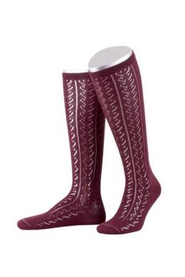 Lusana Trachtenstrümpfe Damen - L390, Bordeaux, 36-38