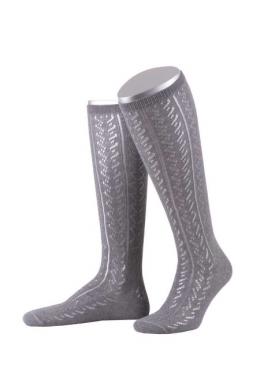 Lusana Trachtenstrümpfe Damen - L390, Mittelgrau, 40-42