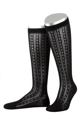Lusana Trachtenstrümpfe Damen - L6665, Schwarz, 40-42