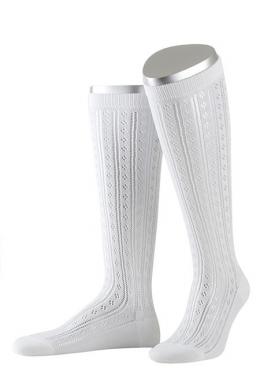 Lusana Trachtenstrümpfe Damen - L6665, Weiß, 38-40