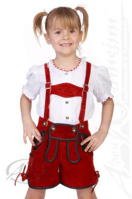 M.Stützle Lederhose Kinder, Rot, 80
