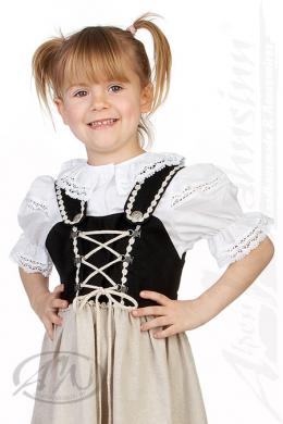 M.Stützle Mädchen Bluse - SPITZENKRAGEN, Weiß, 110