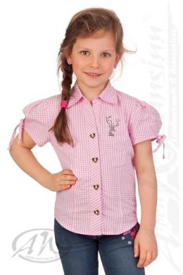 M.Stützle Mädchen Bluse - STRASS-HIRSCH, Rosa, 128