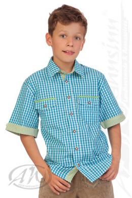 M.Stützle Trachtenhemd Kind - Ki-H048 - LUIS, Türkis, 98
