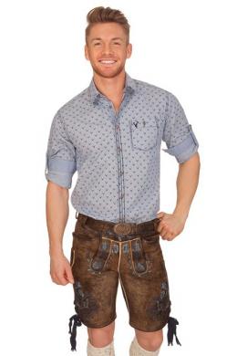 Maddox Lederhose Herren kurz - AMSEL, Blau, 48