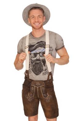 Maddox Lederhose Herren kurz - URBAN, Nuss, 42