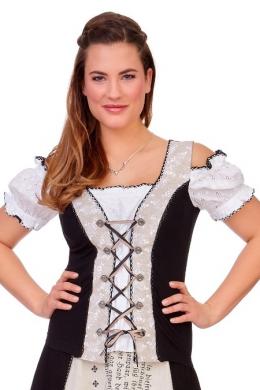Marjo Blusenshirt - ELISA II, Beige/Schwarz, 38