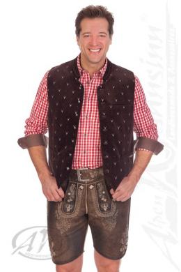 Marjo Lederhose Herren kurz - KORBINIAN, Braun Antik, 50