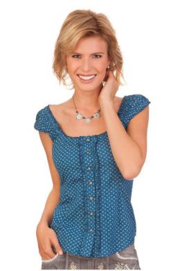 Marjo Trachtenbluse - DARINA-MAREN, Blau, 36
