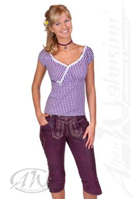Marjo Trachtenlederhose Damen - ANTONIA, Beere, 40