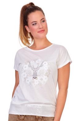 Marjo Trachtenshirt Damen - BIENCHEN, Weiß, XL