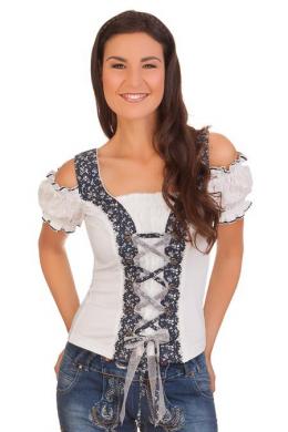 Marjo Trachtenshirt Damen - ELISA, Jeansblau, 42