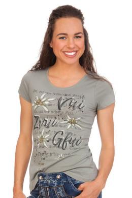 Marjo Trachtenshirt Damen - INES, Oliv, XL