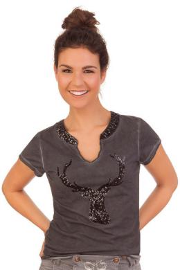 Marjo Trachtenshirt Damen - NESSI, Dunkelgrau, XXL