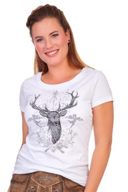Marjo Trachtenshirt Damen - TINKA, Weiß, M