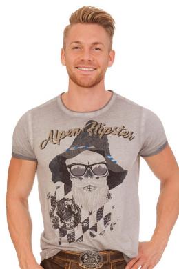 Marjo Trachtenshirt Herren - ALPENHIPSTER BAVARIA, Grau, XL
