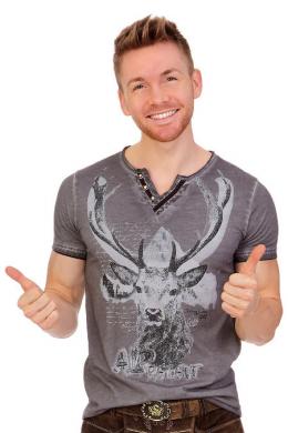 Marjo Trachtenshirt Herren - GERHARD, Pavement, S