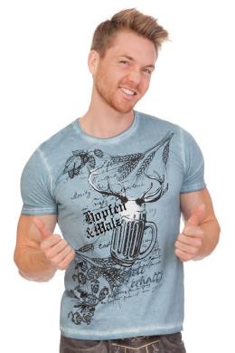 Marjo Trachtenshirt Herren - HOPFEN, Blau, M