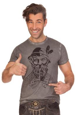 Marjo Trachtenshirt Herren - KURTL, Anthrazit, XXL
