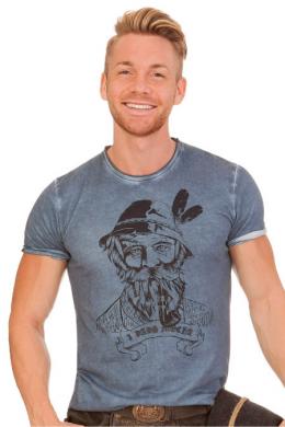 Marjo Trachtenshirt Herren - KURTL, Denimblau, M