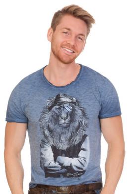 Marjo Trachtenshirt Herren - LEOPOLD, Blau, L